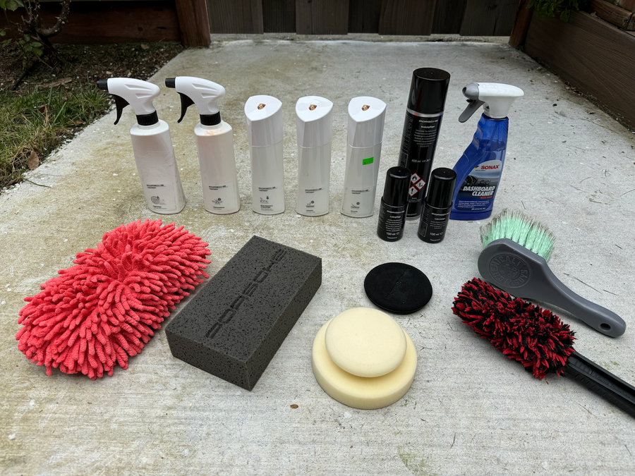 Assorted Porsche White Edition + SONAX Car Care Products (Body, Soft Top, Leather, Wheel)